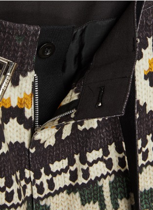 Detail View - Click To Enlarge - SACAI - Fair Isle Ankle Strap Trousers