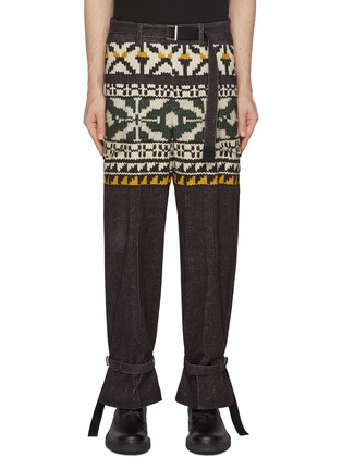 Main View - Click To Enlarge - SACAI - Fair Isle Ankle Strap Trousers