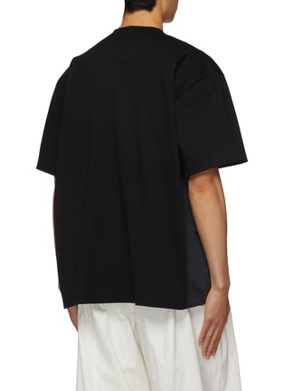 Back View - Click To Enlarge - SACAI - Oversized Contrast Insert Cotton T-Shirt