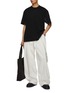 Figure View - Click To Enlarge - SACAI - Oversized Contrast Insert Cotton T-Shirt