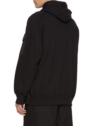 Back View - Click To Enlarge - SACAI - x SPIEWAK Patchwork Flap Pocket Zip Up Hoodie