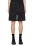 Main View - Click To Enlarge - SACAI - Contrast Stitching Belted Denim Shorts