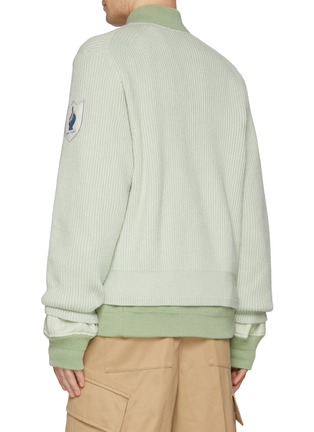 Back View - Click To Enlarge - SACAI - x Mark Gonzales Multi Patch Layered Cardigan Bomber Jacket