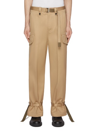 Main View - Click To Enlarge - SACAI - Belted Ankle Strap Trousers