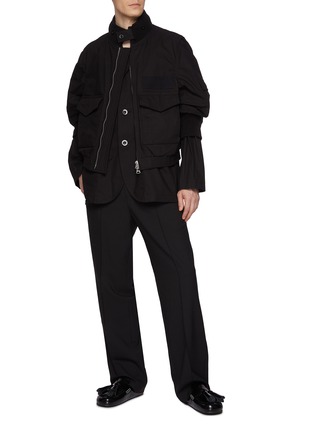 Figure View - Click To Enlarge - SACAI - Layered Suiting Bomber Jacket