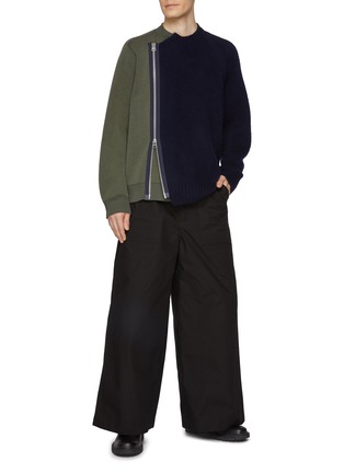 Figure View - Click To Enlarge - SACAI - Asymmetrical Zip Up Sweater