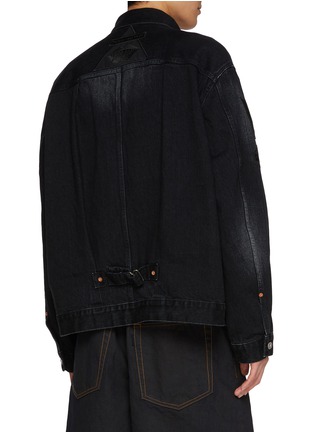 Back View - Click To Enlarge - SACAI - x Mark Gonzales Multi Patch Dark Wash Denim Jacket