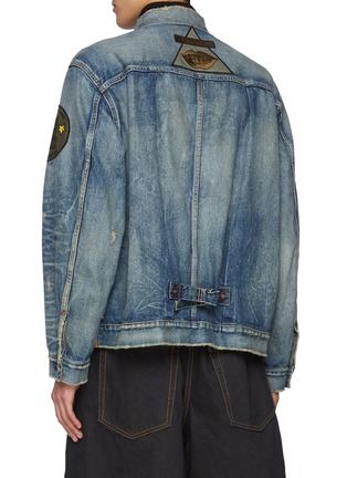 Back View - Click To Enlarge - SACAI - X Mark Gonzales Patchwork Denim Jacket