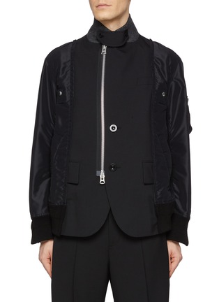 Main View - Click To Enlarge - SACAI - Blazer Insert Bomber Jacket