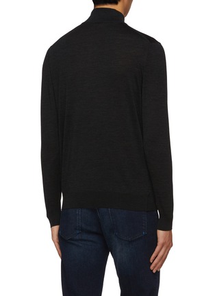 Back View - Click To Enlarge - KITON - Turtleneck Half Zip Wool Sweater