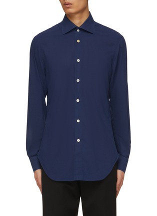 Main View - Click To Enlarge - KITON - Spread Collar Cotton Jersey Shirt
