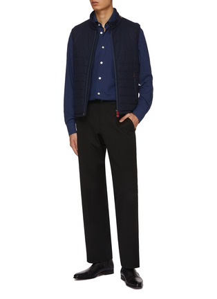 Figure View - Click To Enlarge - KITON - Spread Collar Cotton Jersey Shirt