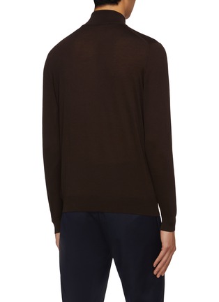 Back View - Click To Enlarge - KITON - Turtleneck Half Zip Wool Sweater