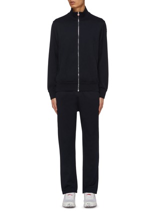 Main View - Click To Enlarge - KITON - Stand Collar Cotton Jersey Jacket With Drawstring Pants