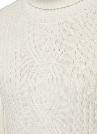  - KITON - Turtleneck Cable Knit Cashmere Blend Sweater