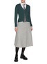 Figure View - Click To Enlarge - THOM BROWNE  - Striped Grosgrain  Placket Wool Silk Cardigan