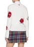 Back View - Click To Enlarge - THOM BROWNE - Brushed Rose Intarsia Wool Knit Cardigan