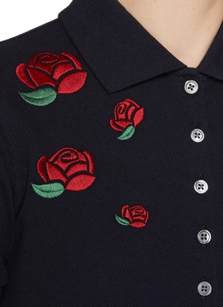  - THOM BROWNE  - Hector & Rose Embroidered Cotton Polo Shirt