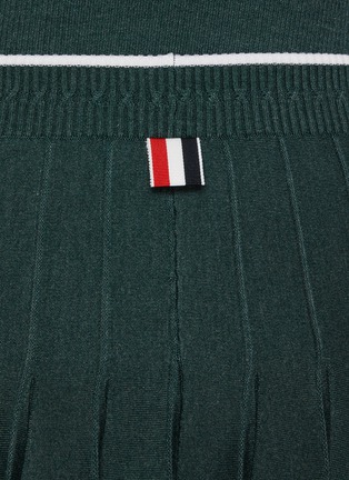  - THOM BROWNE - Contrast Trim Pleated Wool Silk Skirt