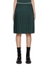 Main View - Click To Enlarge - THOM BROWNE - Contrast Trim Pleated Wool Silk Skirt