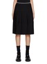 Main View - Click To Enlarge - THOM BROWNE  - Contrast Trim Pleated Wool Silk Skirt