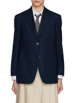 Main View - Click To Enlarge - THOM BROWNE  - Single Breasted Notch Lapel Wool Blazer