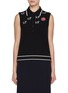 Main View - Click To Enlarge - THOM BROWNE  - Hector & Rose Embroidered Sleeveless Wool Polo Top