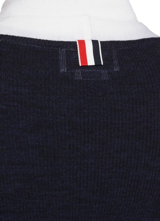  - THOM BROWNE  - Contrast Trim Wool Knit Cardigan