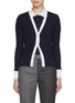 Main View - Click To Enlarge - THOM BROWNE  - Contrast Trim Wool Knit Cardigan