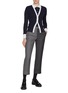 Figure View - Click To Enlarge - THOM BROWNE  - Contrast Trim Wool Knit Cardigan