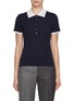 Main View - Click To Enlarge - THOM BROWNE - Contrast Trim Wool Polo Shirt