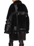 Back View - Click To Enlarge - THOM BROWNE - Patchwork Shearling Leather Coat