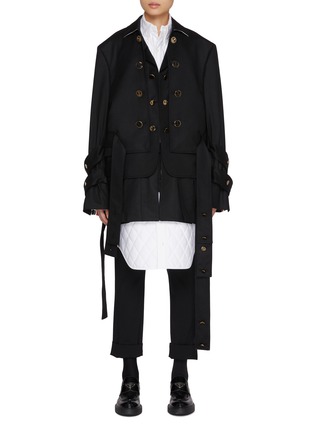 Main View - Click To Enlarge - THOM BROWNE - All in One Modular Bal Collar Overcoat