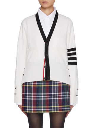 Main View - Click To Enlarge - THOM BROWNE - 4 Bar V-neck Cashmere Cardigan