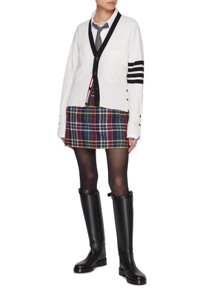 Figure View - Click To Enlarge - THOM BROWNE - 4 Bar V-neck Cashmere Cardigan