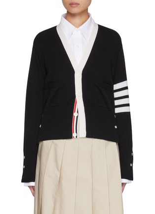 Main View - Click To Enlarge - THOM BROWNE - 4 Bar V-neck Cashmere Cardigan