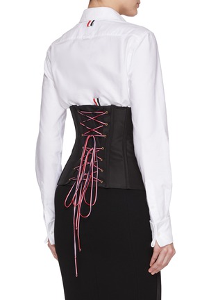 Back View - Click To Enlarge - THOM BROWNE  - Lace Up Silk Corset