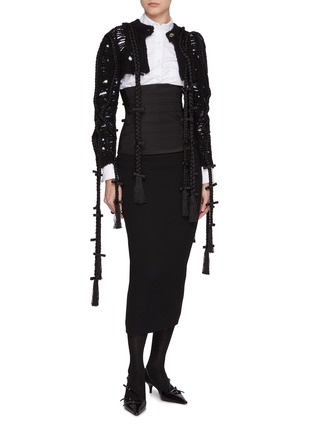 Figure View - Click To Enlarge - THOM BROWNE  - Lace Up Silk Corset