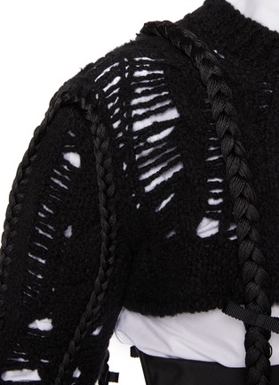  - THOM BROWNE - Hand Braided Ladder Stitch Wool Cardigan