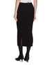 Back View - Click To Enlarge - THOM BROWNE - Striped Side Slit Wool Pencil Skirt