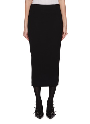 Main View - Click To Enlarge - THOM BROWNE - Striped Side Slit Wool Pencil Skirt