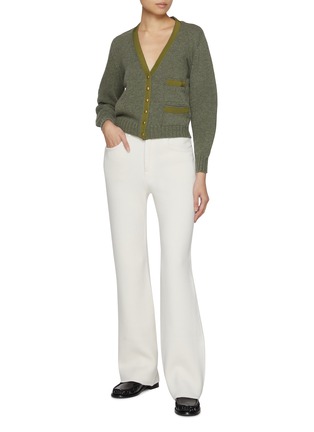 Figure View - Click To Enlarge - BARRIE - Grosgrain Trim Lamb Wool Cardigan