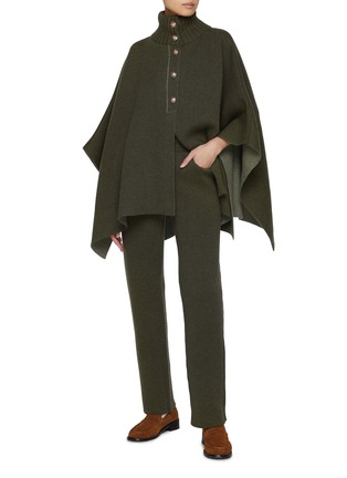 Figure View - Click To Enlarge - BARRIE - Half Button Cashmere Blend Cape