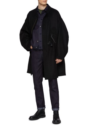 Figure View - Click To Enlarge - J∞QUALITY - TECLOR Stand Collar Wool Blend Melton Coat