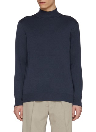 Main View - Click To Enlarge - J∞QUALITY - trenta settanta Mock Neck Cashmere Silk Sweater