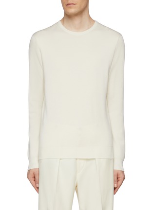 Main View - Click To Enlarge - J∞QUALITY - trenta settanta Crewneck Cashmere Silk Sweater