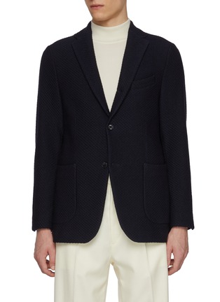 Main View - Click To Enlarge - J∞QUALITY - kisuké Notch Lapel Single Breasted Wool Blend Jacquard Blazer