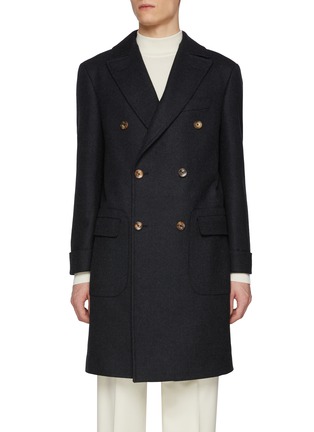 Main View - Click To Enlarge - J∞QUALITY - in-a Ka-Date Notch Lapel Double Breasted Wool Blend Coat