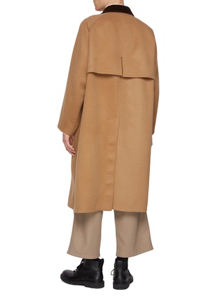 Back View - Click To Enlarge - J∞QUALITY - TECLOR Contrast Collar Wool Blend Coat