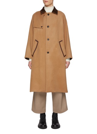 Main View - Click To Enlarge - J∞QUALITY - TECLOR Contrast Collar Wool Blend Coat